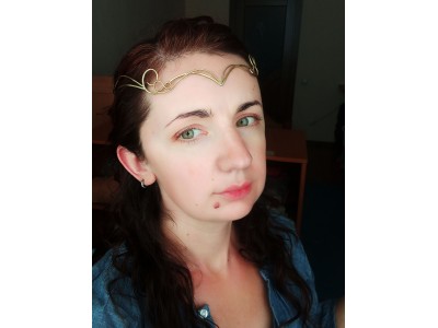 Elven brass tiara handmade gold color
