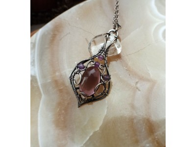 Silver amethyst necklacere
