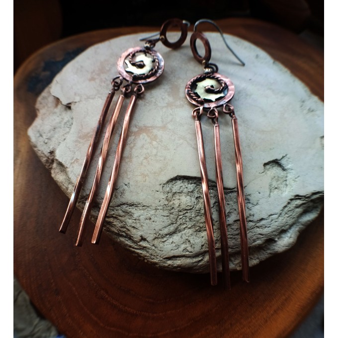 Long steampunk earrings