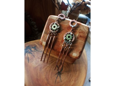Steampunk long earrlings