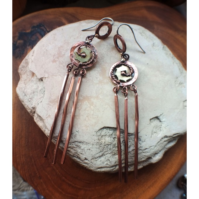 Long steampunk earrings