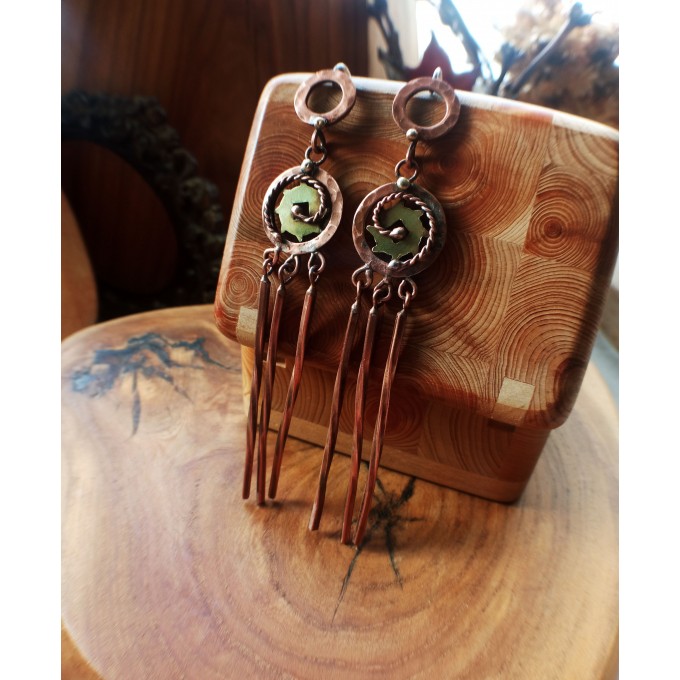 Long steampunk earrings