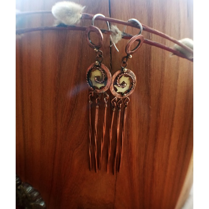 Long steampunk earrings