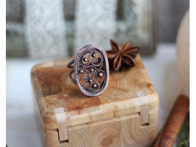 Copper filigree ring