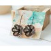 Copper flower filigree earrings
