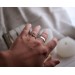 Silver ring with grey moonstone