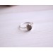 Silver ring with grey moonstone