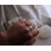 Silver ring with grey moonstone