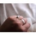 Silver pearl ring
