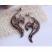 Wire wrap jacket earrings