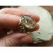 Brass filigree ring with rutile quartz