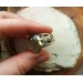 Brass filigree ring with rutile quartz