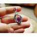 Silver wire wrap necklace with amethyst