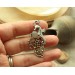Silver sea horse necklace with grey moonstone