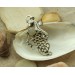 Silver sea horse necklace with grey moonstone