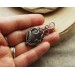 Silver wire wrap purple labradorite necklace