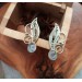 Silver filigree earrings with moonstone