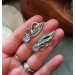 Silver filigree earrings with moonstone