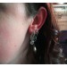 Silver filigree earrings with moonstone