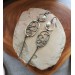 Long silver earrings with pearls