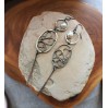 Long silver earrings with pearls
