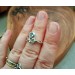 Silver ring with aquamarine