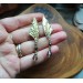 Dragon wing brass earrings with czech glass