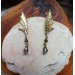 Dragon wing brass earrings with czech glass