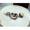 Copper oak brooch