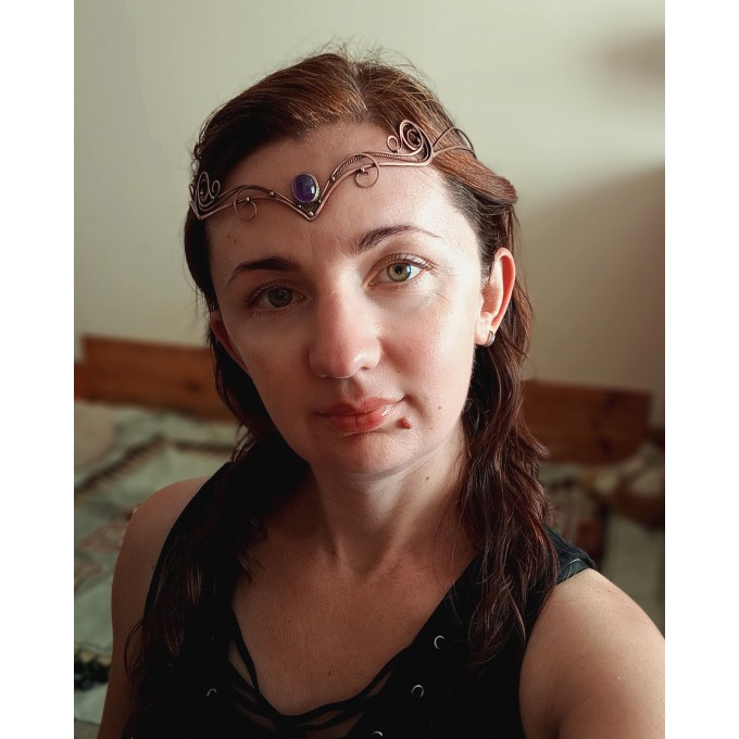 Elven tiara with amethyst