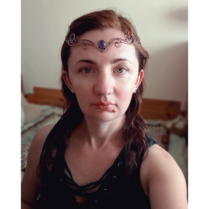 Elven tiara with amethyst