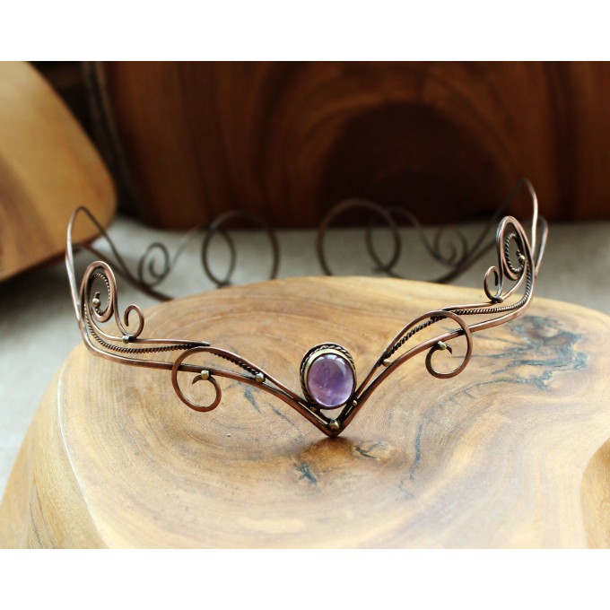 Elven tiara with amethyst