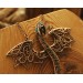 Green onyx wire-wrapped copper dragon