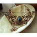 Hair clip Moon with labradorites