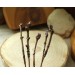 Copper hair-stick Lilac branch with amethysts