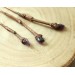 Copper hair-stick Lilac branch with amethysts