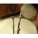Copper hair-stick Lilac branch with amethysts