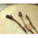 Copper hair-stick Lilac branch with amethysts