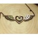 Steampunk necklace heart with wings