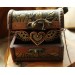 Steampunk necklace heart with wings