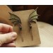 Dragon wing brass earrings with tiger eye