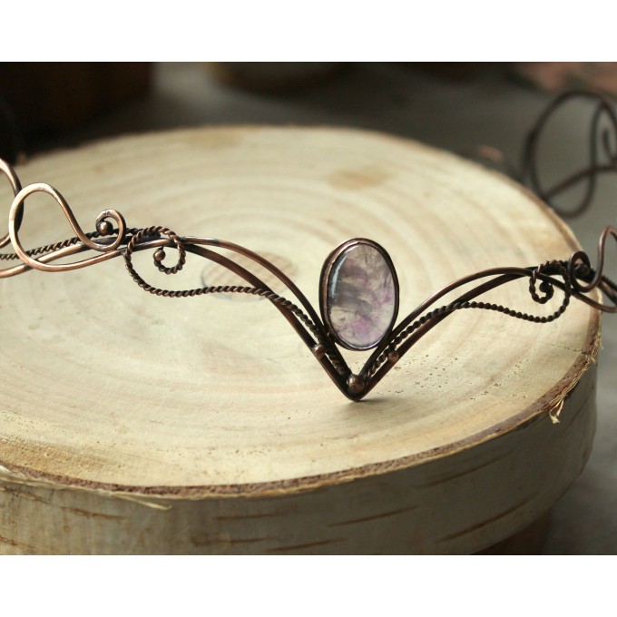 Elven tiara with amethyst