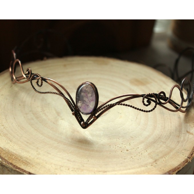 Elven tiara with amethyst