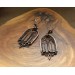Gothic-style copper and brass filigree earrings