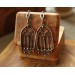 Gothic-style copper and brass filigree earrings