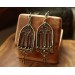 Gothic-style copper and brass filigree earrings