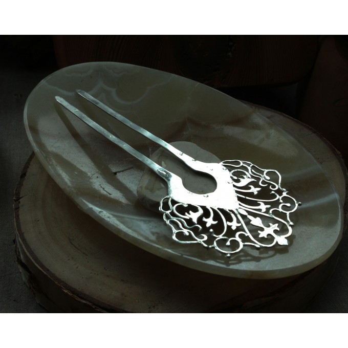 Hair clip Moon with labradorites