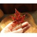 Hair pin with red maple leaf