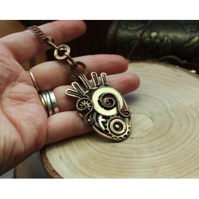 SteamPunk mechanic heart necklace 