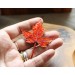 Copper maple brooch